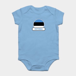 Estonia Country Badge - Estonia Flag Baby Bodysuit